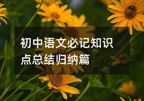 初中语文必记知识点总结归纳篇
