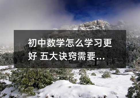 初中数学怎么学习更好 五大诀窍需要掌握