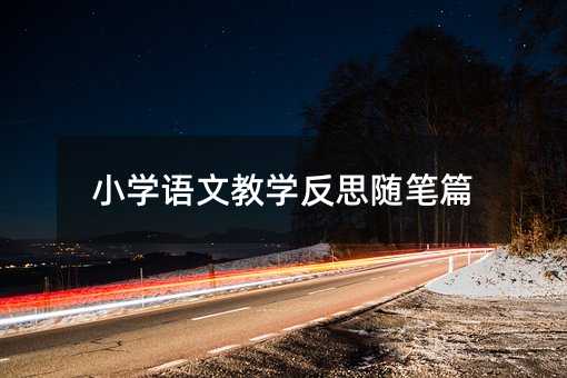 小学语文教学反思随笔篇