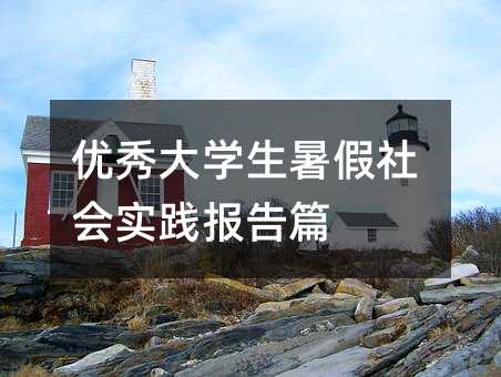 优秀大学生暑假社会实践报告篇
