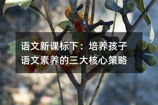 语文新课标下:培养孩子语文素养的三大核心策略