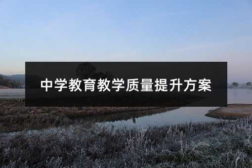 中学教育教学质量提升方案