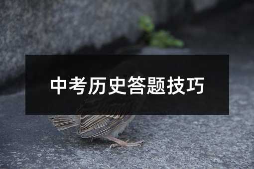 中考历史答题技巧