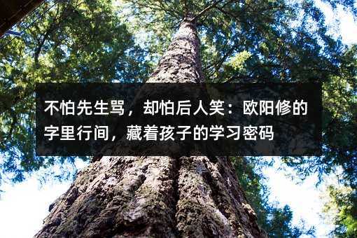 不怕先生骂,却怕后人笑:欧阳修的字里行间,藏着孩子的学习密码