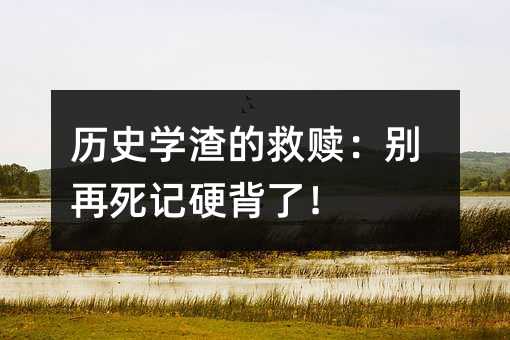 历史学渣的救赎:别再死记硬背了!