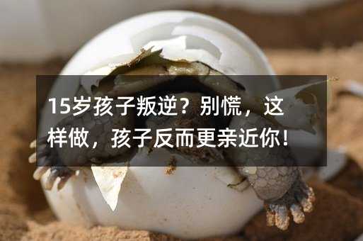 15岁孩子叛逆?别慌,这样做,孩子反而更亲近你!