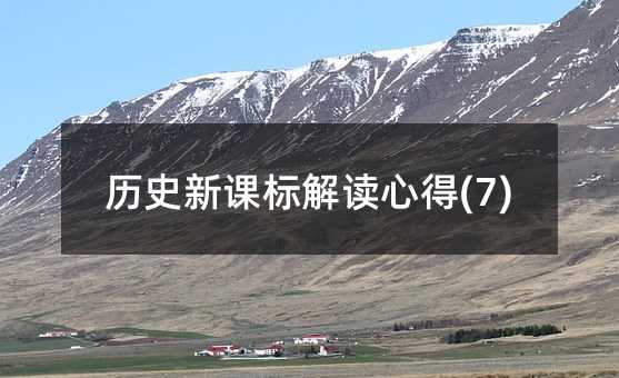 历史新课标解读心得(7)