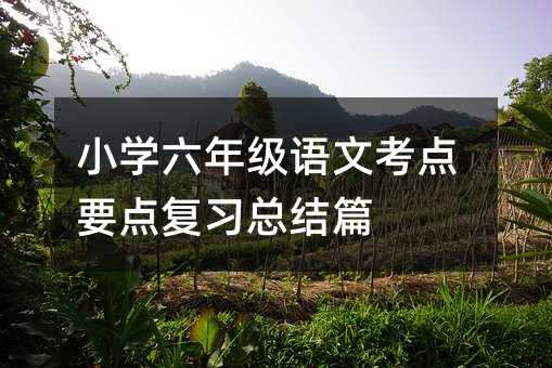 Сѧ���꼶���Ŀ���Ҫ�㸴ϰ�ܽ�ƪ