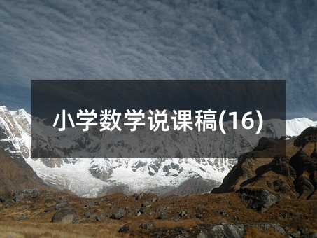 小学数学说课稿(16)