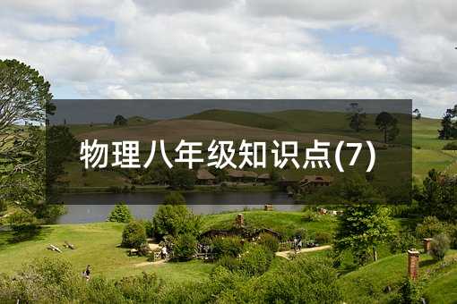 物理八年级知识点(7)