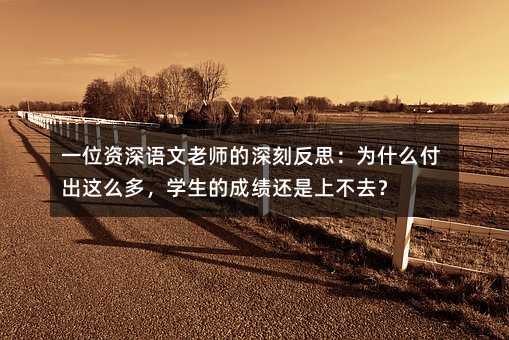 一位资深语文老师的深刻反思:为什么付出这么多,学生的成绩还是上不去?