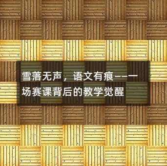 雪落无声,语文有痕——一场赛课背后的教学觉醒